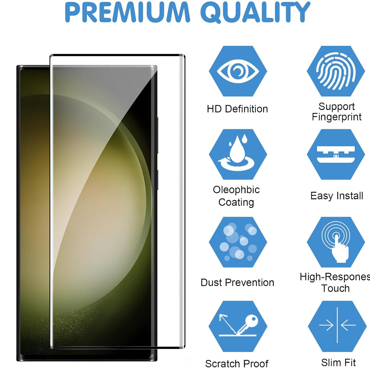 Samsung Galaxy S24 Ultra Black 10 Pack Tempered Glass