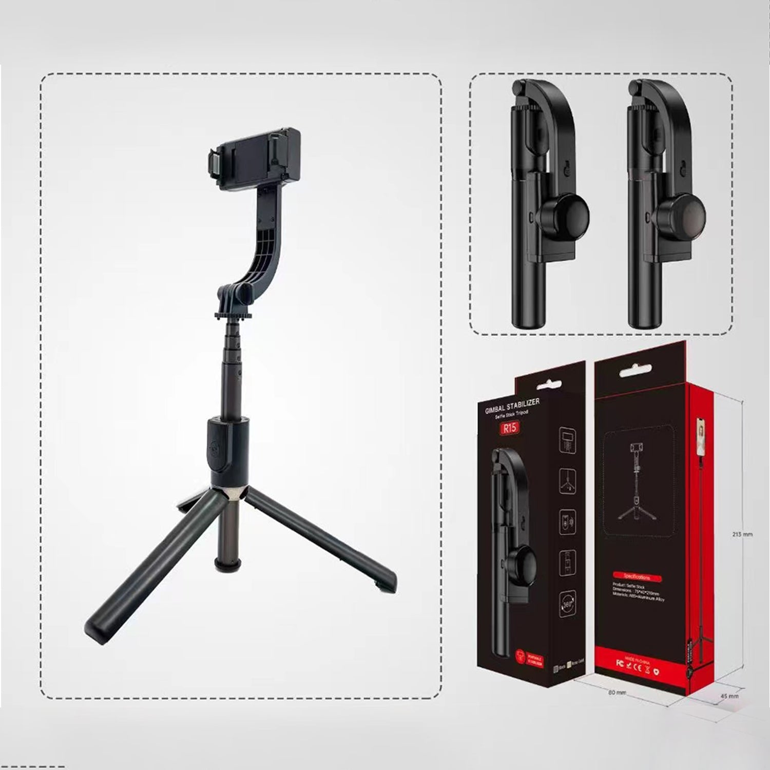 Stable tripod Bluetooth 360 degree rotation selfie timer with removable wireless remote control