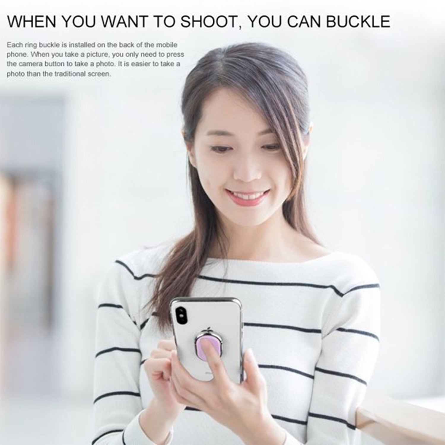 Wireless Bluetooth Remote Control Ring Buckle Self-Timer Bracket Mobile Phone Universal Self-Tmer Artifact
