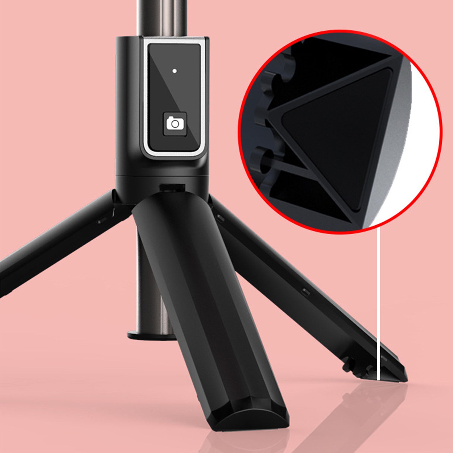 Tripod Bluetooth 360 Degree Rotation Self Timer with Remote Control and Fill-in Light for ios&Android - White