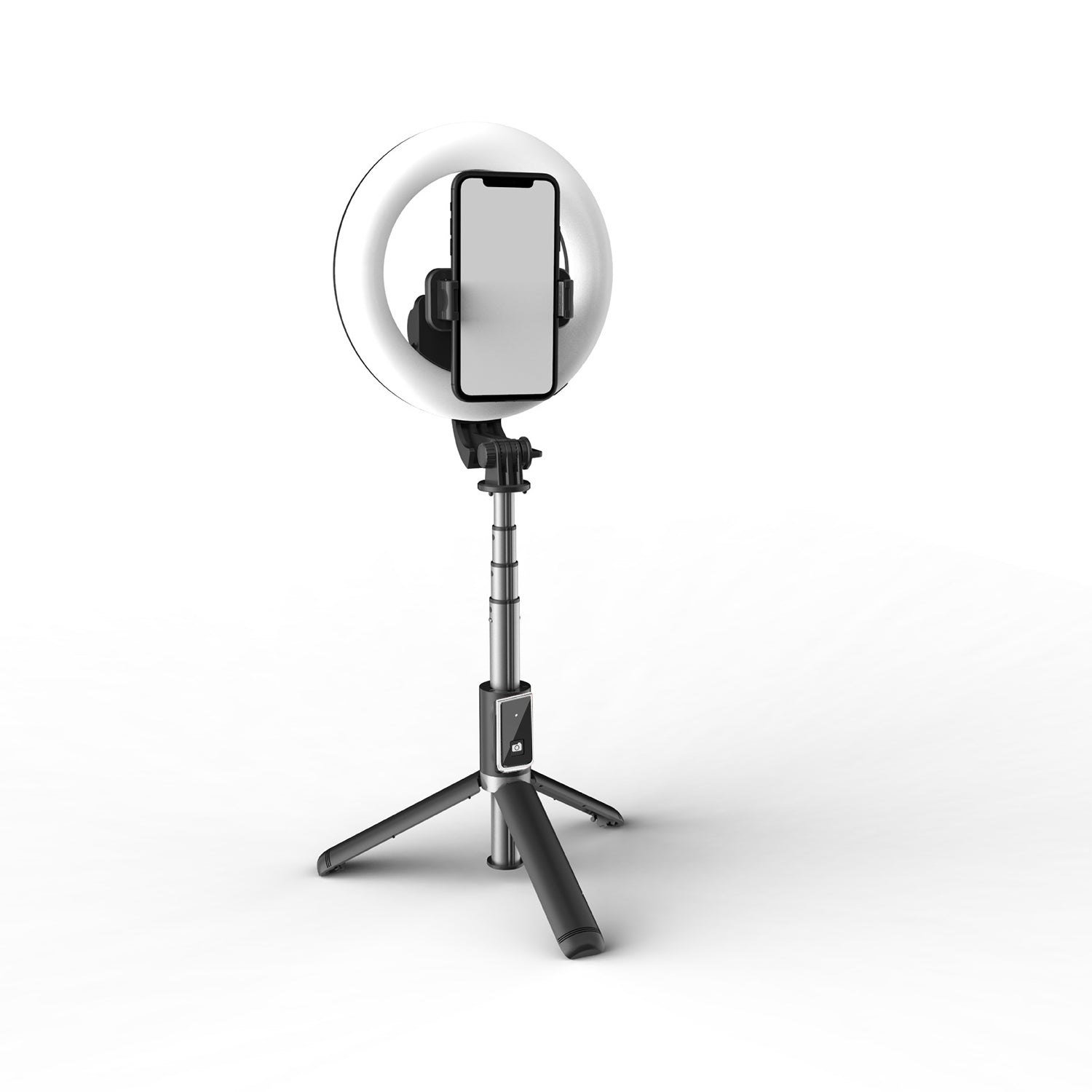 Tripod Bluetooth 360 Degree Rotation Self Timer with Remote Control and Fill-in Light for ios&Android - White