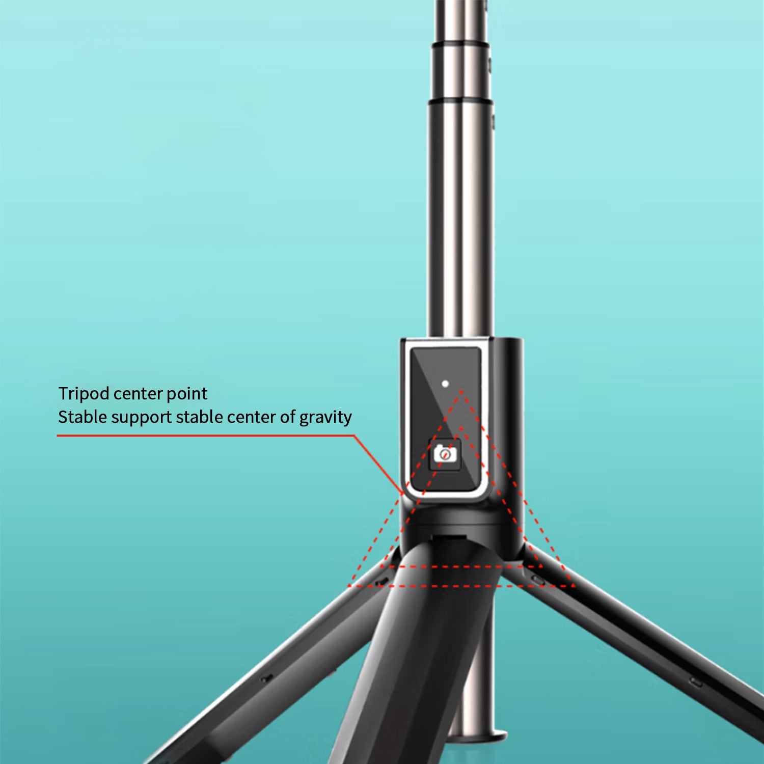 Tripod Bluetooth 360 Degree Rotation Self Timer with Remote Control and Fill-in Light for ios&Android - White