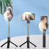 Tripod Bluetooth 360 Degree Rotation Self Timer with Remote Control for ios&Android - Black