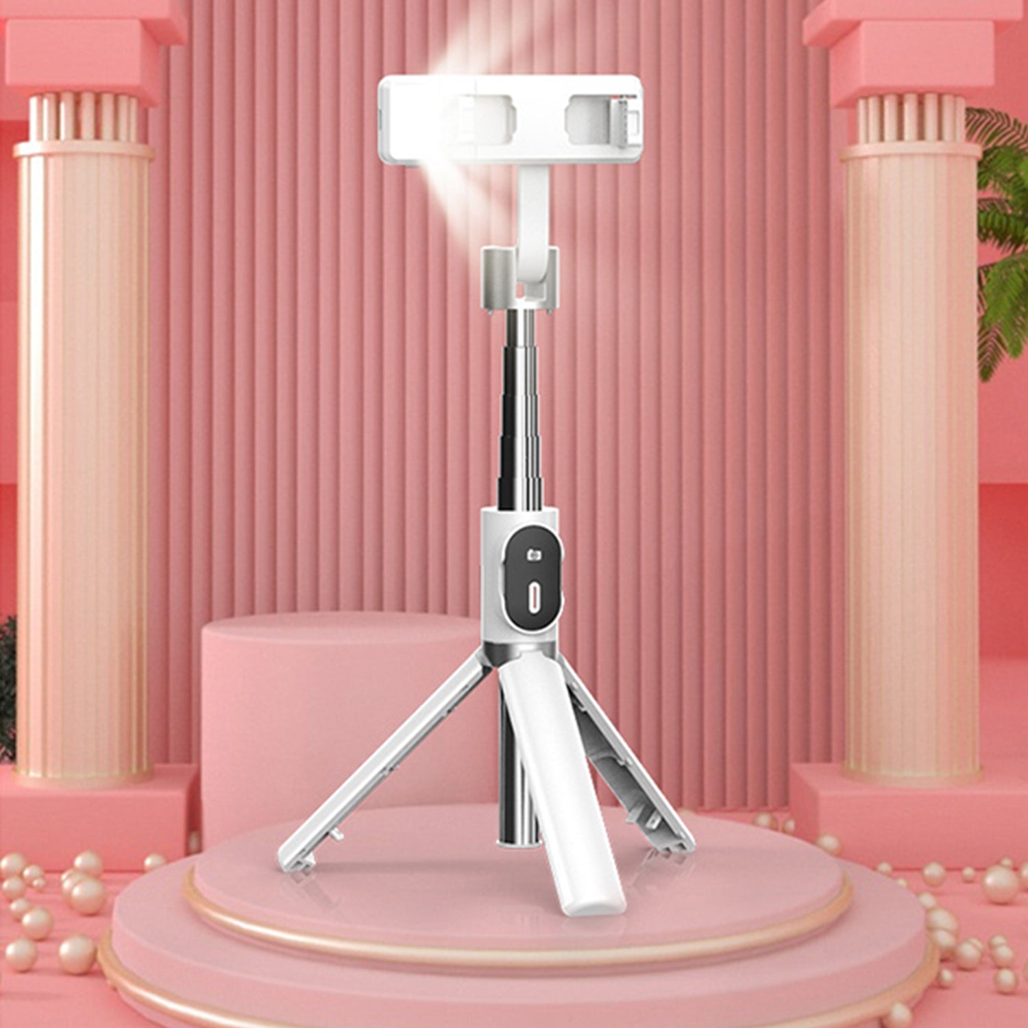 Tripod Bluetooth 360 Degree Rotation Self Timer with Remote Control and Fill-in Light for ios&Android