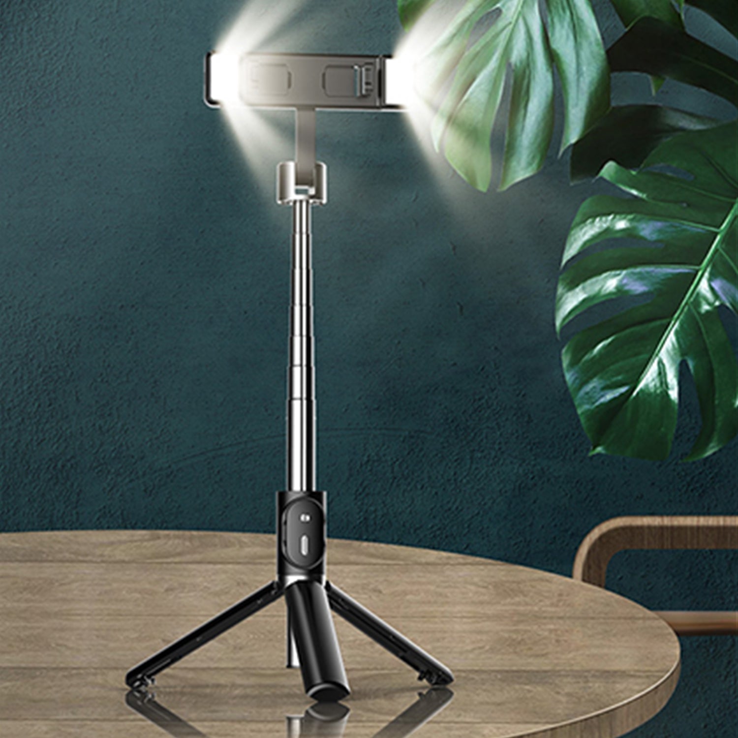 Tripod Bluetooth 360 Degree Rotation Self Timer with Remote Control and Fill-in Light for ios&Android