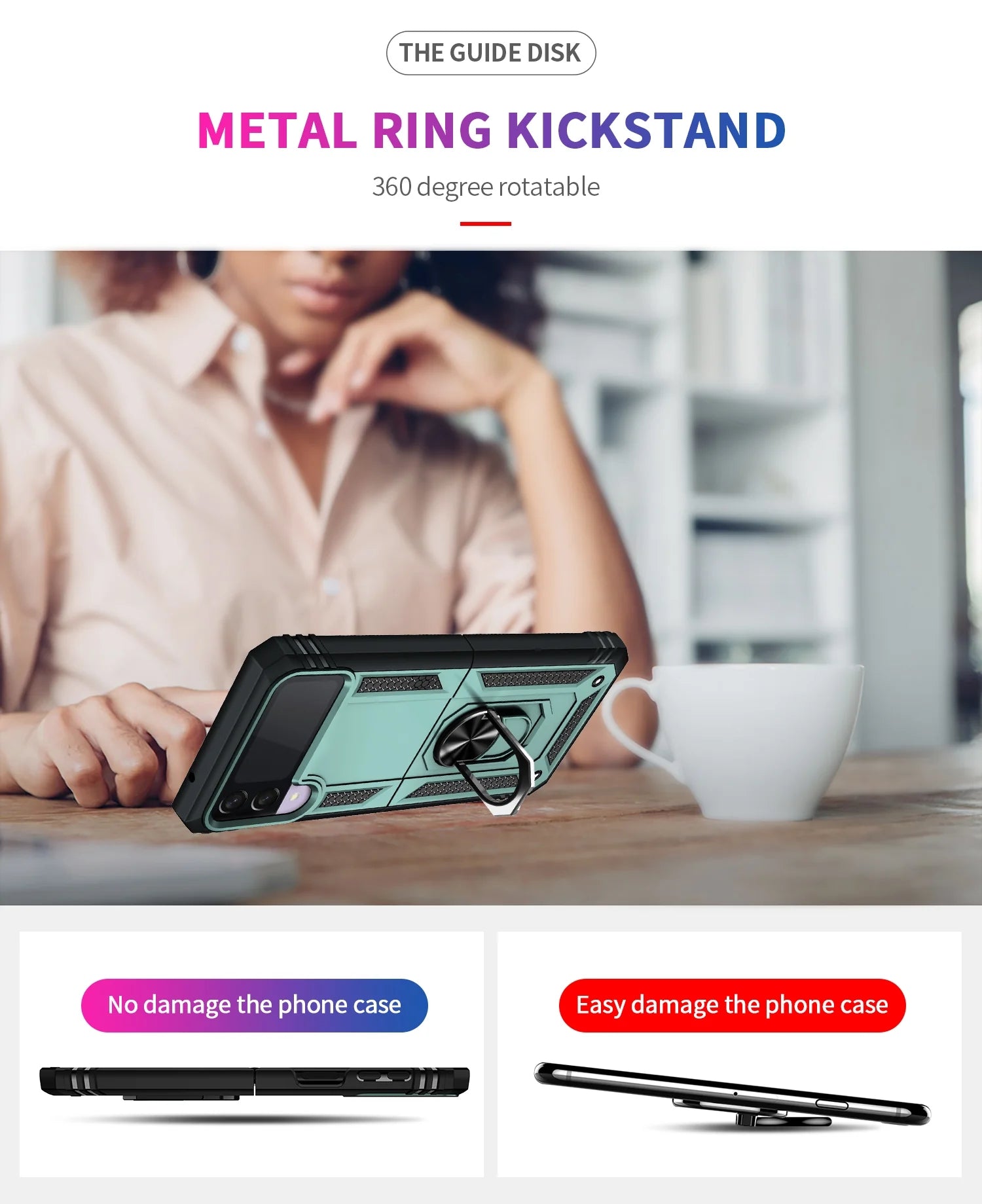 Ring Magnetic GPS car mount Phone Holder for Samsung Galaxy Z Flip 3 case