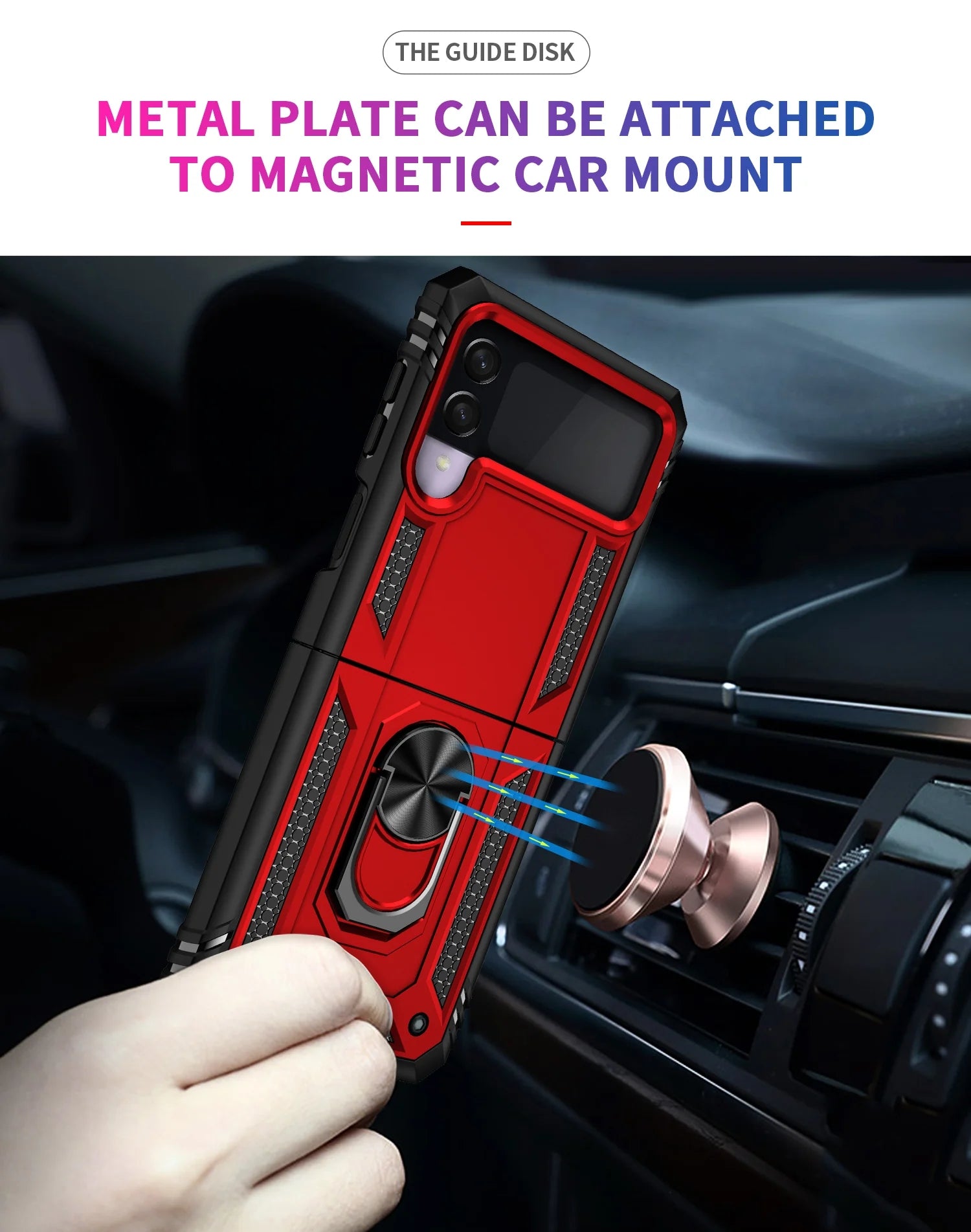 Ring Magnetic GPS car mount Phone Holder for Samsung Galaxy Z Flip 3 case