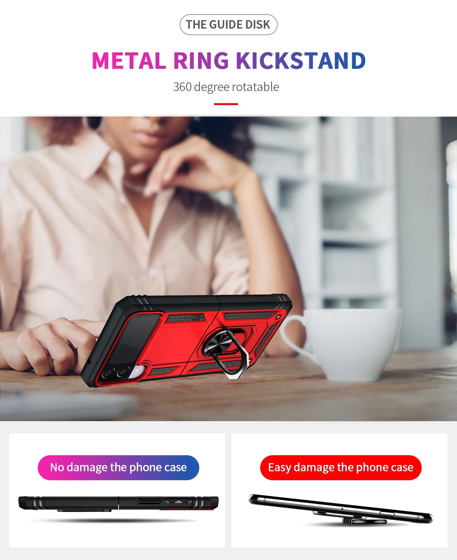 Ring Magnetic GPS car mount Phone Holder for Samsung Galaxy Z Flip 3 case