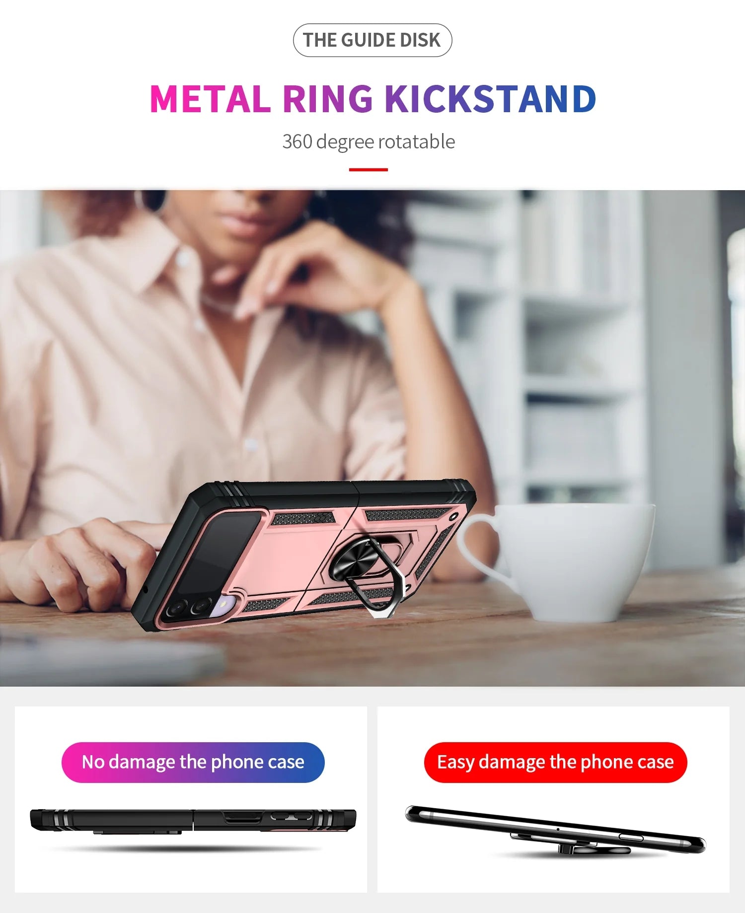Ring Magnetic GPS car mount Phone Holder for Samsung Galaxy Z Flip 3 case