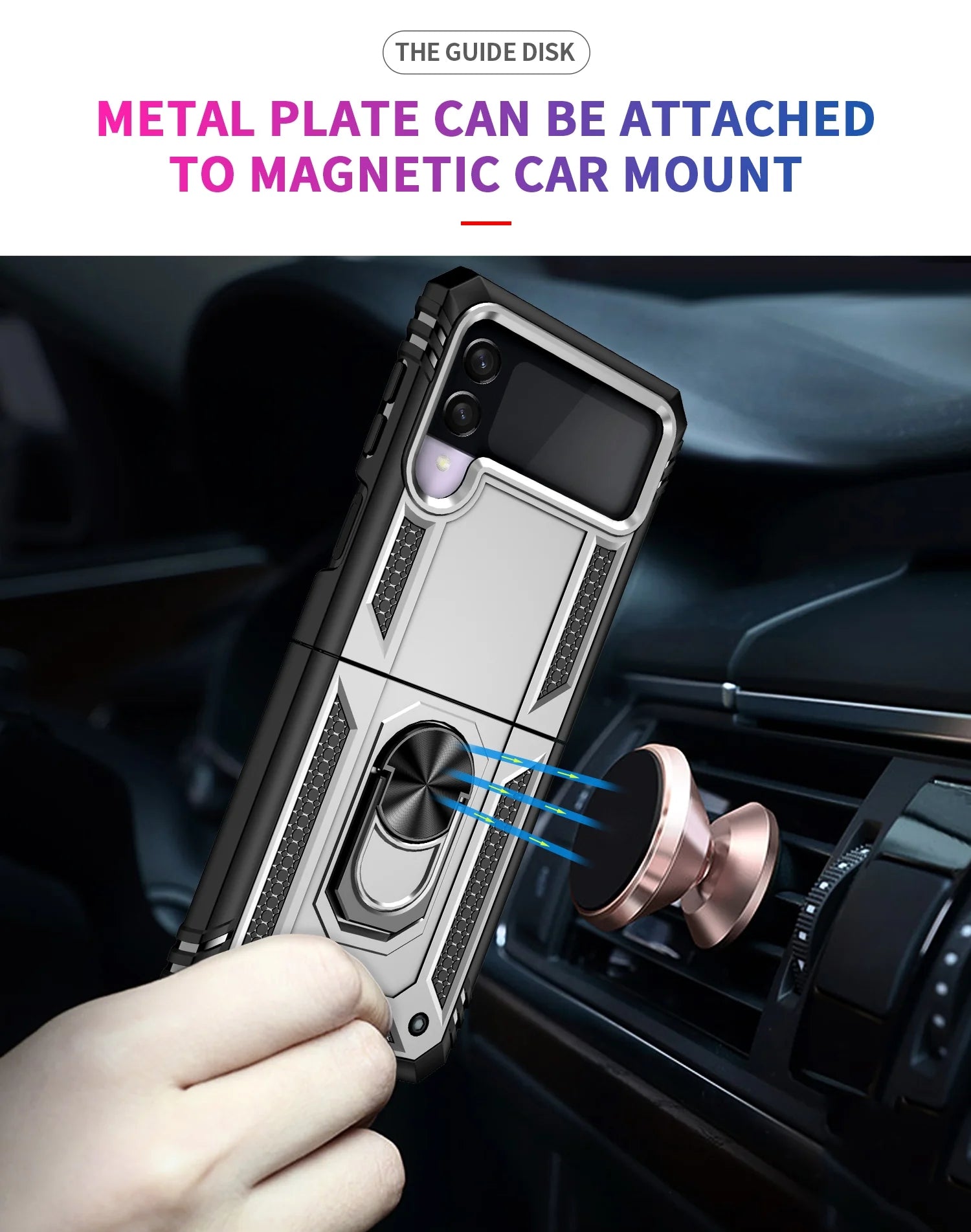 Ring Magnetic GPS car mount Phone Holder for Samsung Galaxy Z Flip 3 case