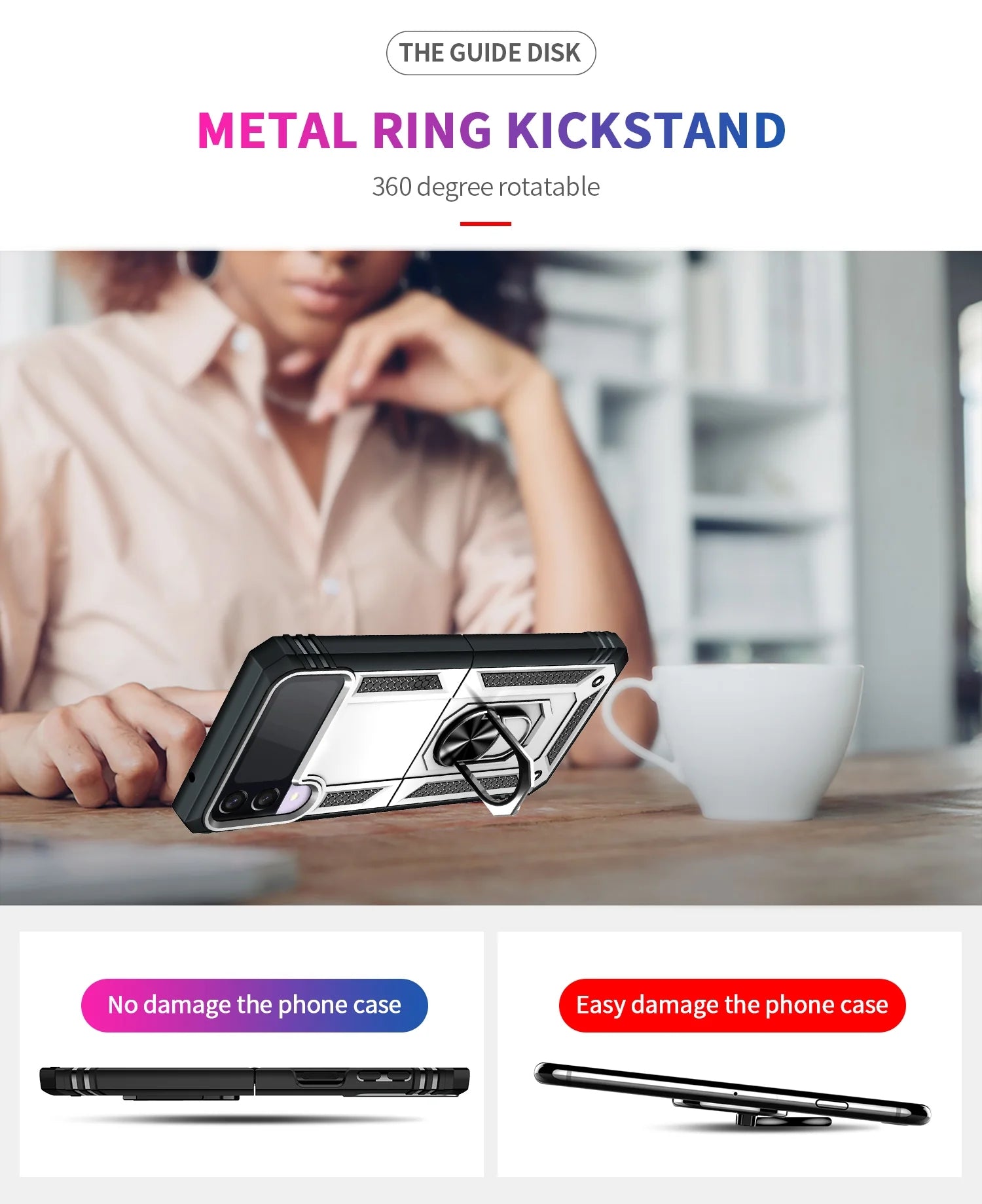 Ring Magnetic GPS car mount Phone Holder for Samsung Galaxy Z Flip 3 case