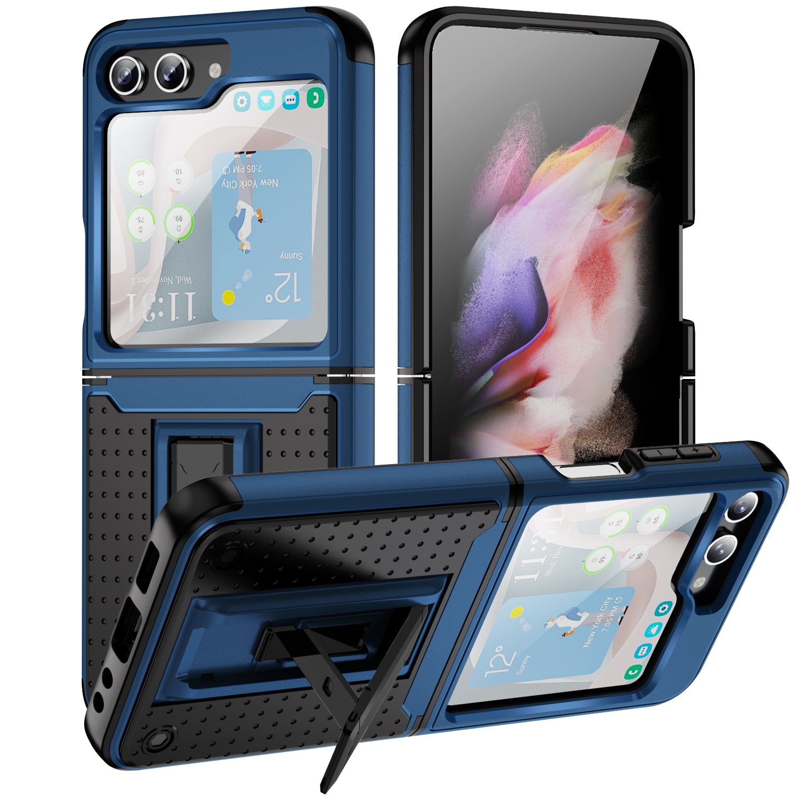 Samsung Galaxy Z Flip 5 2in1 One Anti Drop and Anti Slip With Bracket Phone Case