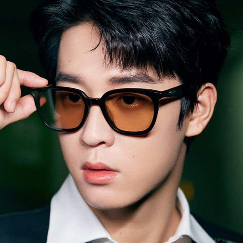 Korean version of premium  black frame Sunglasses(9028*Gu)