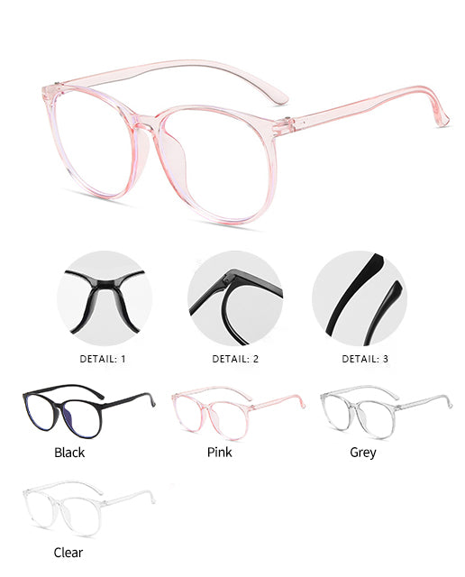 Vintage glasses with Circular large frame  to prevent blue light Sunglasses(19203#*Gu)