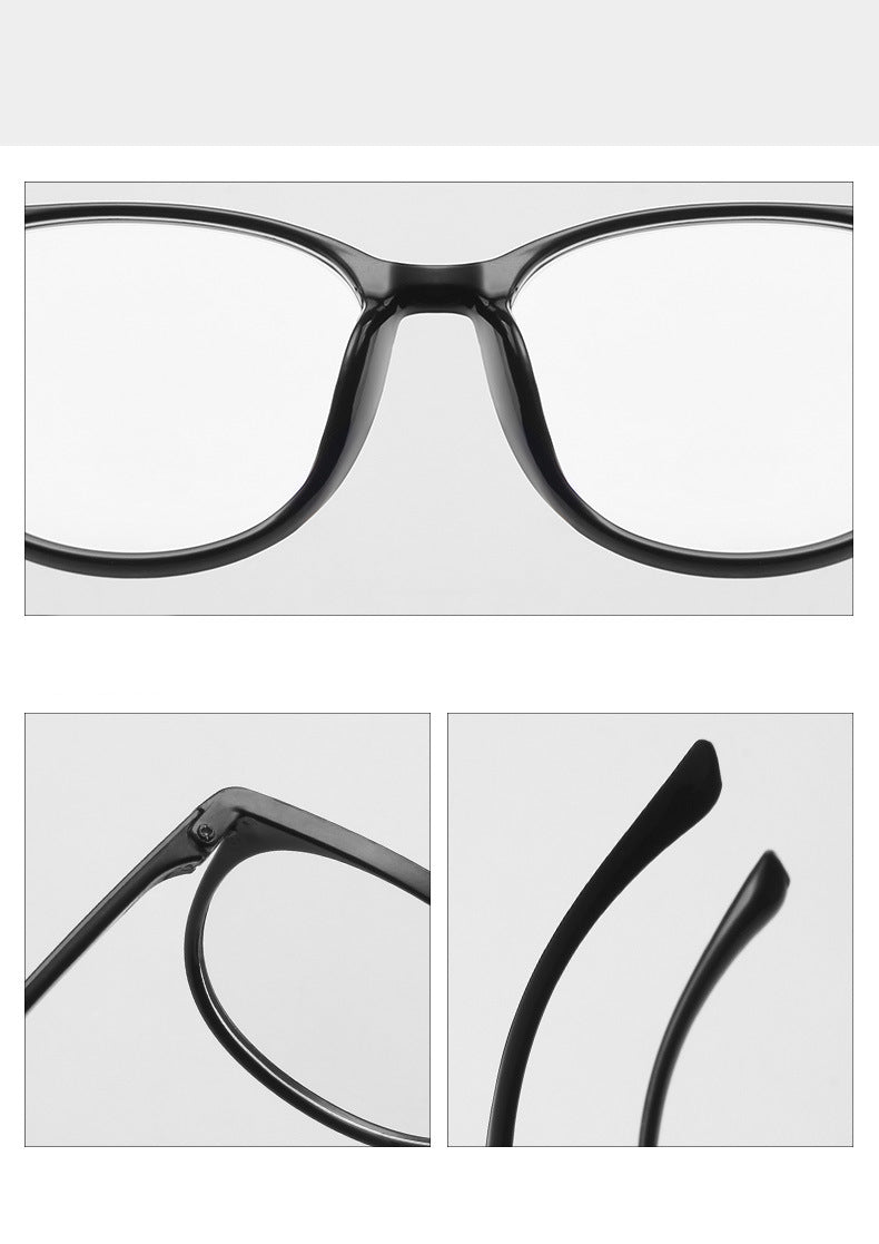 Vintage glasses with Circular large frame  to prevent blue light Sunglasses(19203#*Gu)