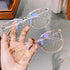Vintage glasses with Circular large frame  to prevent blue light Sunglasses(19203#*Gu)