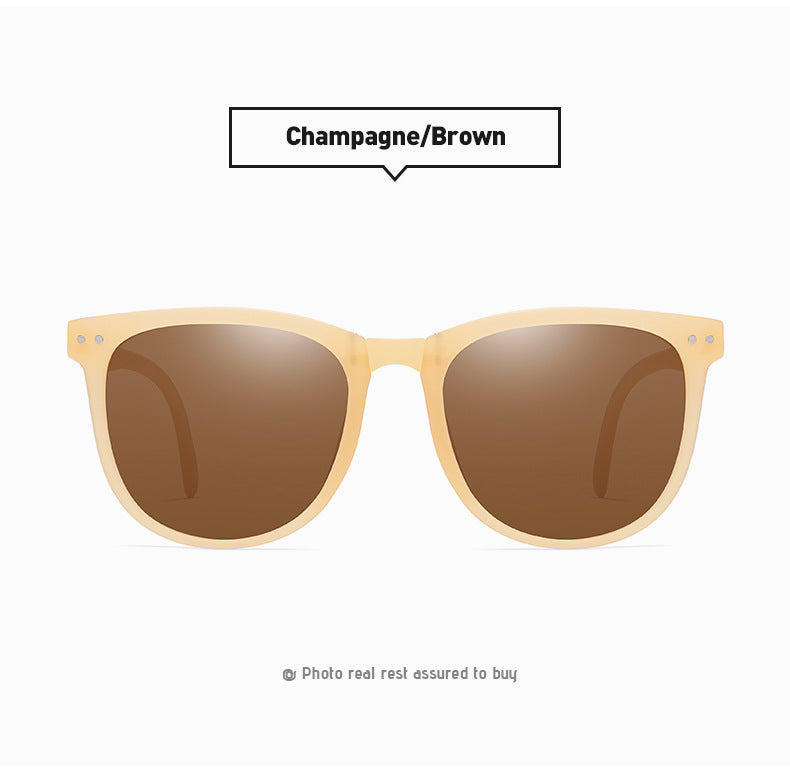 Polarized Foldable Sunglasses For Men And Women Retro Square Frame (Fu/3035）