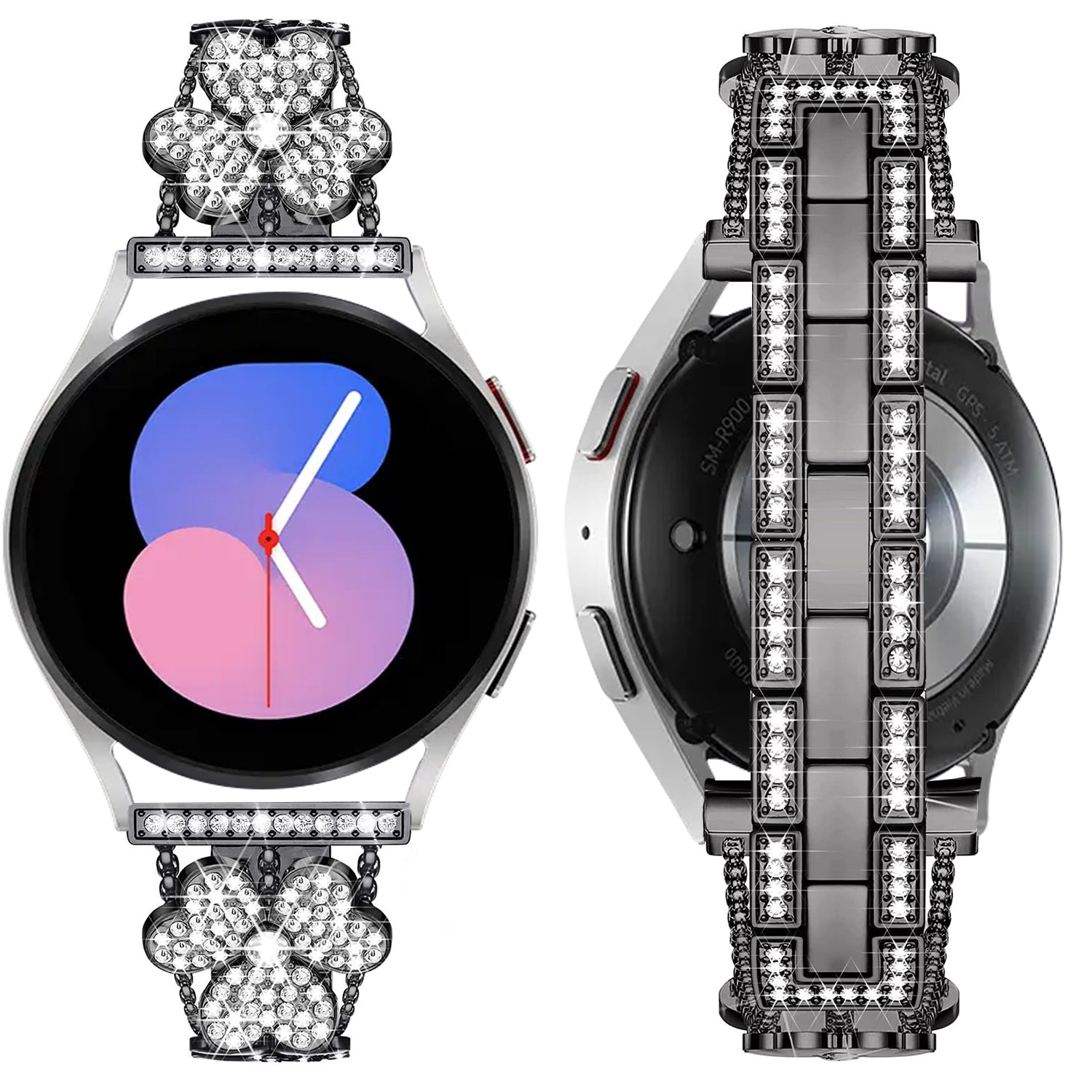 20mm Samsung Galaxy Clover Set diamonds Metal Strap