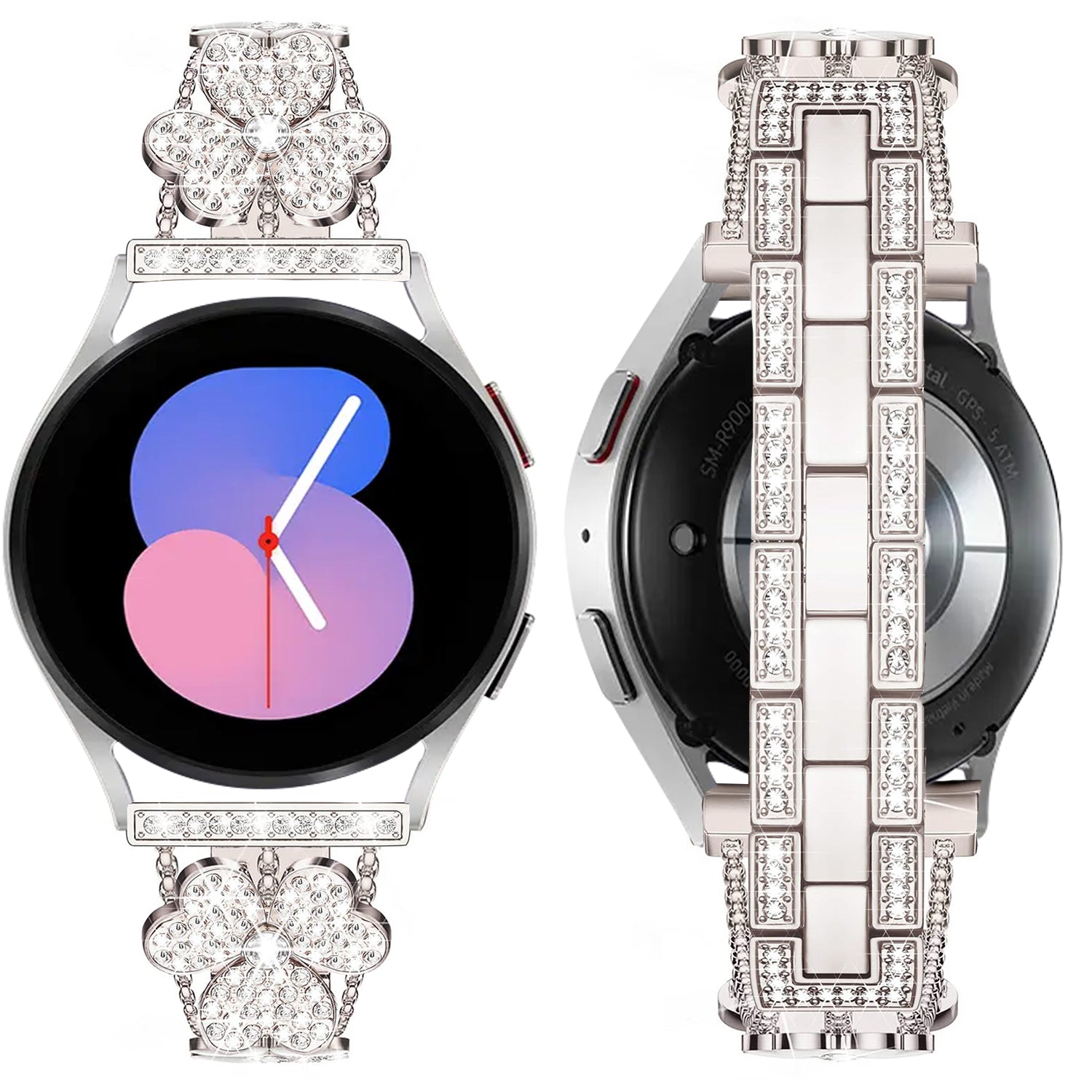 20mm Samsung Galaxy Clover Set diamonds Metal Strap