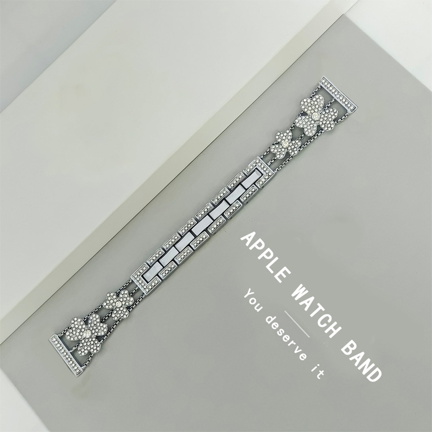 20mm Samsung Galaxy Clover Set diamonds Metal Strap