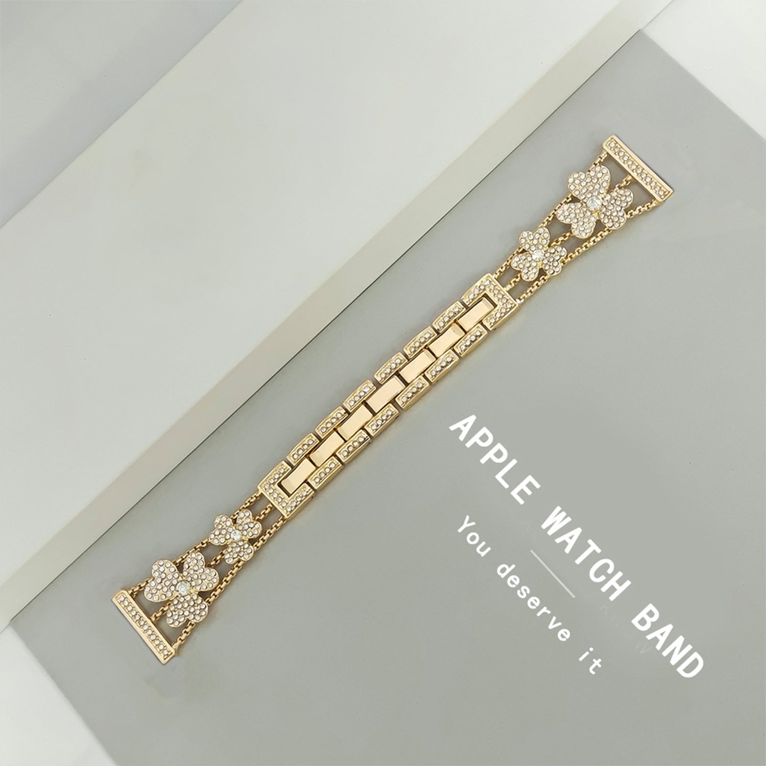 22mm Samsung Galaxy Clover Set diamonds Metal Strap