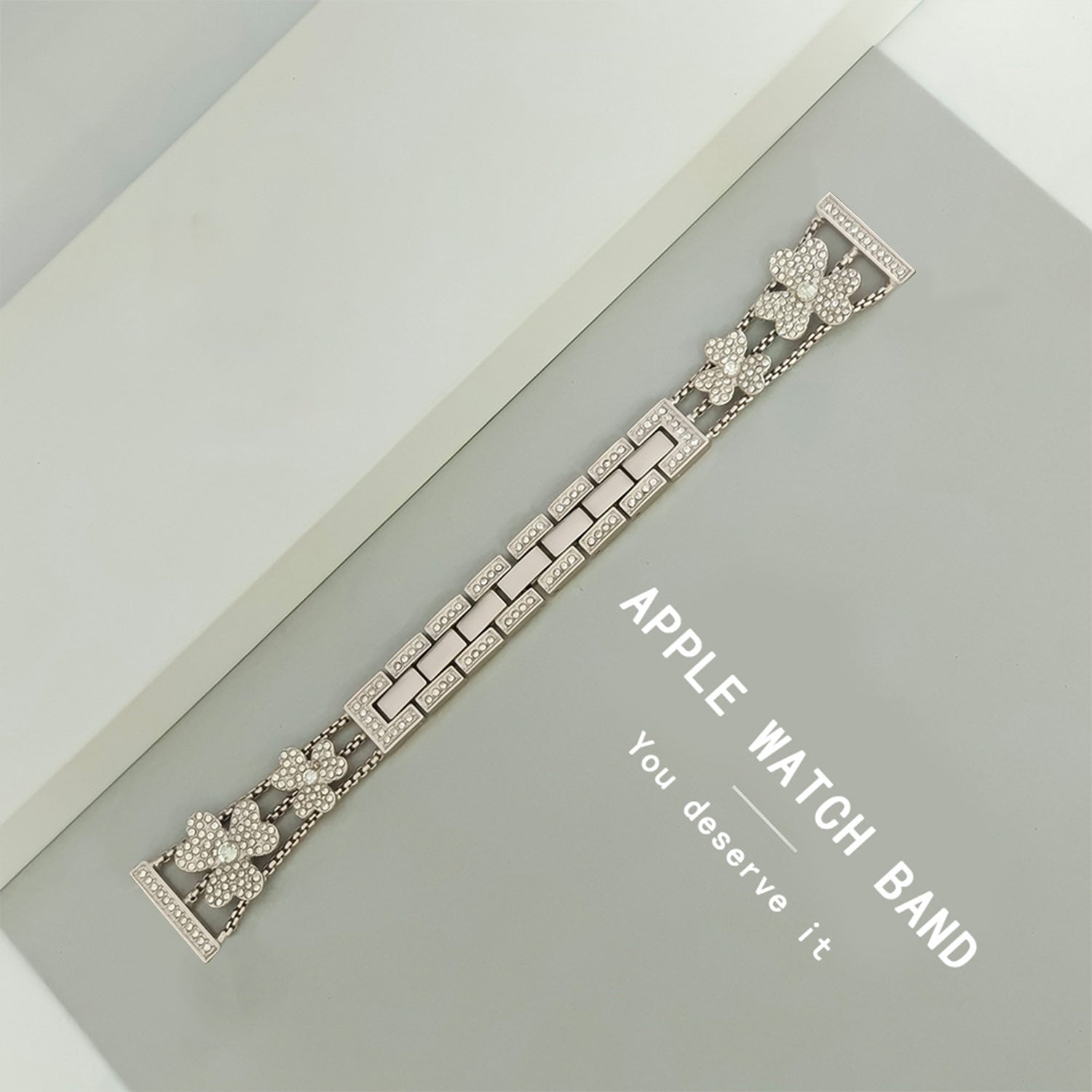 22mm Samsung Galaxy Clover Set diamonds Metal Strap