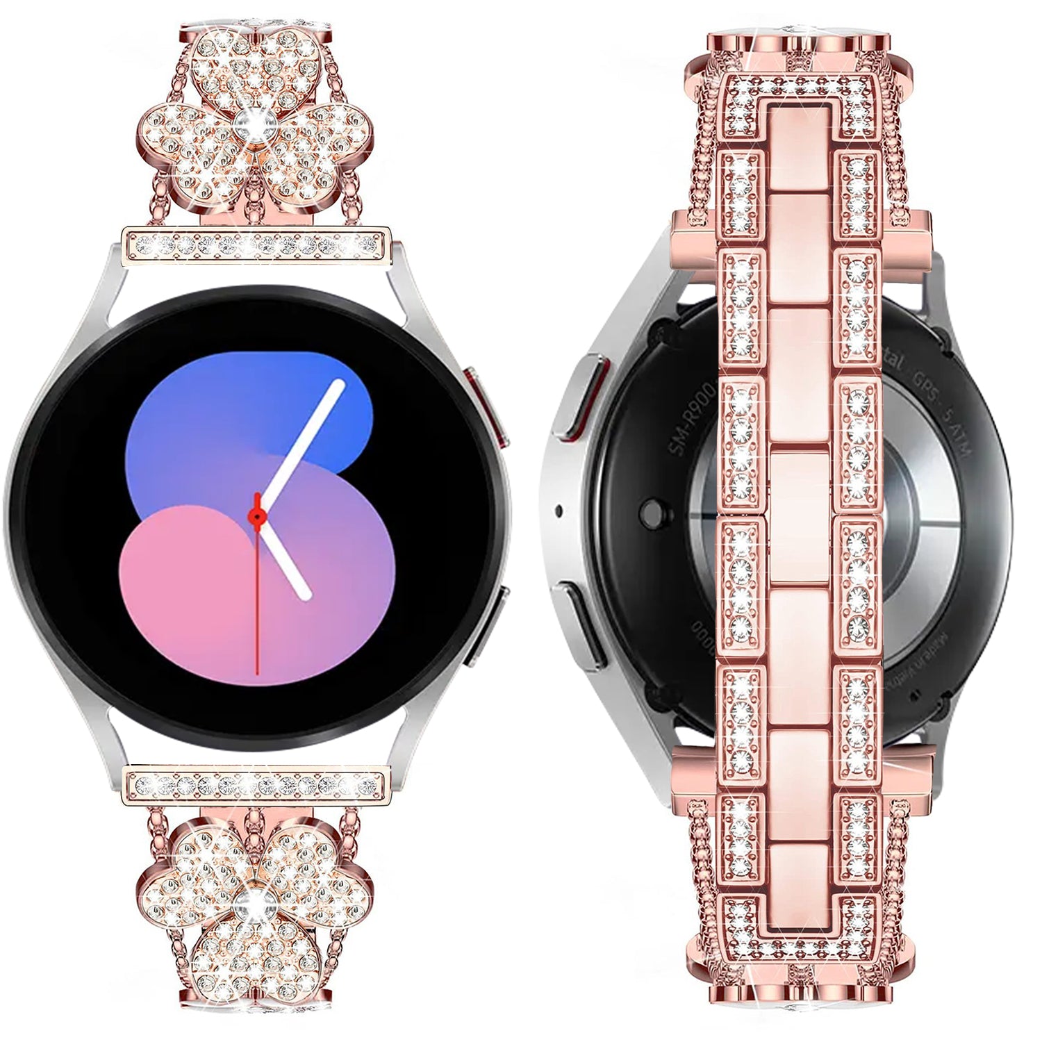 22mm Samsung Galaxy Clover Set diamonds Metal Strap