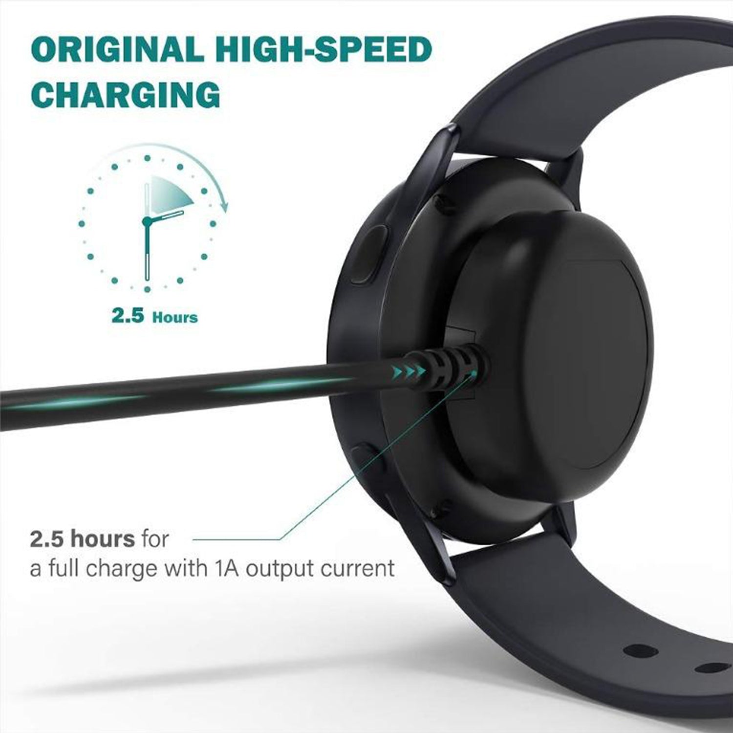 Samsung Galaxy Watch 3/4/watch 5 Pro Watch Type-C Cable Magnetic Wireless Charging Cradle Dock Adapter-Black