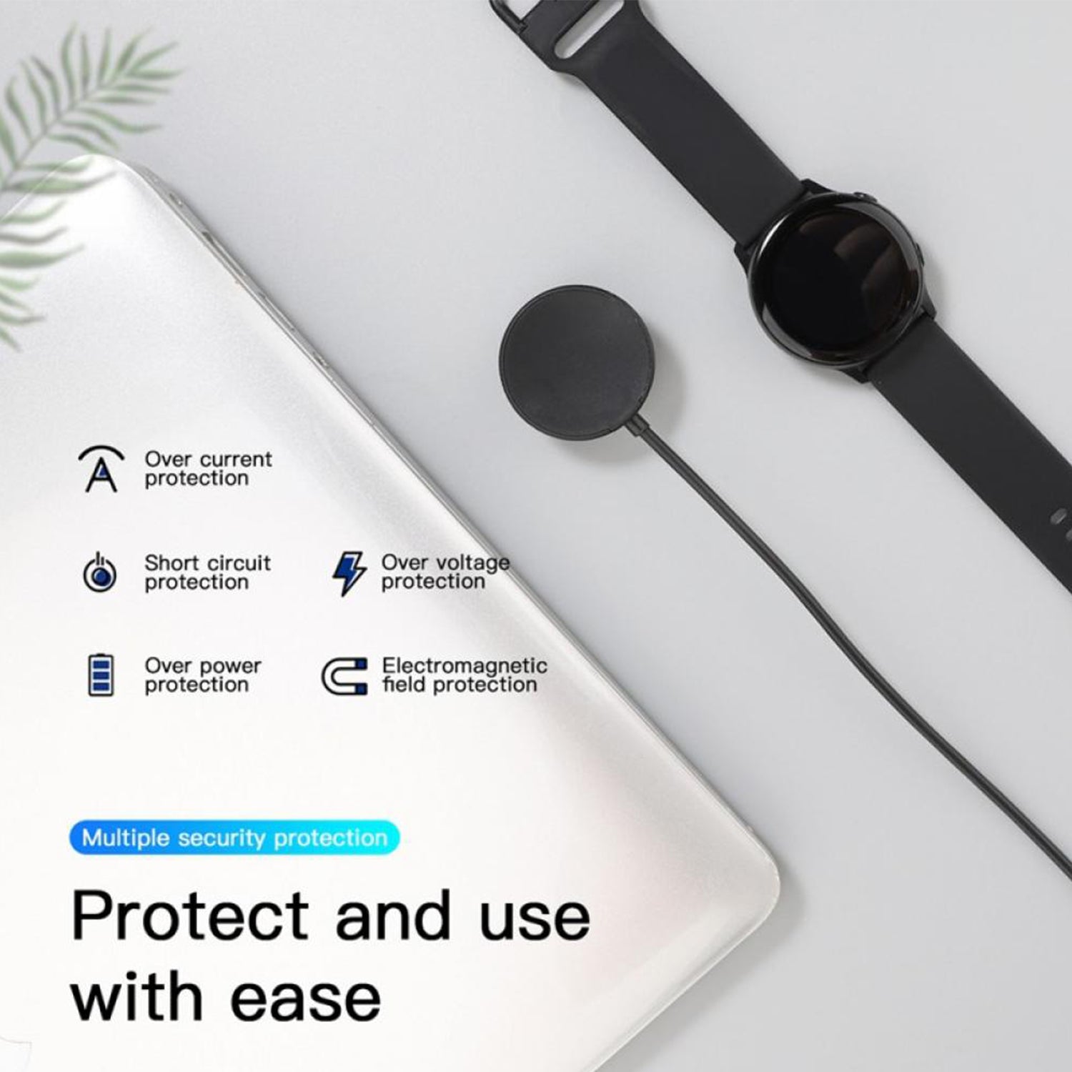 Samsung Galaxy Watch 3/4/watch 5 Pro Watch Type-C Cable Magnetic Wireless Charging Cradle Dock Adapter-Black