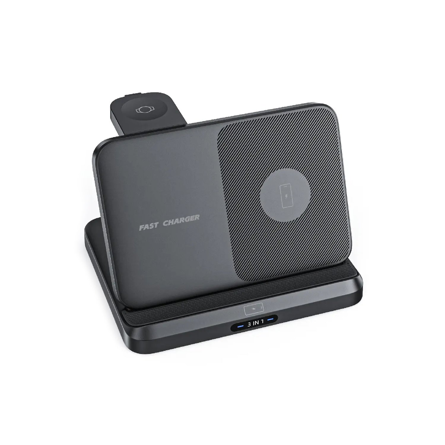Foldable 3-in-1 wireless magnetic fast charger for Z Fold & Flip Samsung smart watch and Samsung tablet-Black