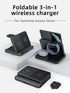 Foldable 3-in-1 wireless magnetic fast charger for Z Fold & Flip Samsung smart watch and Samsung tablet-Black