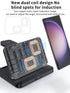 Foldable 3-in-1 wireless magnetic fast charger for Z Fold & Flip Samsung smart watch and Samsung tablet-Black