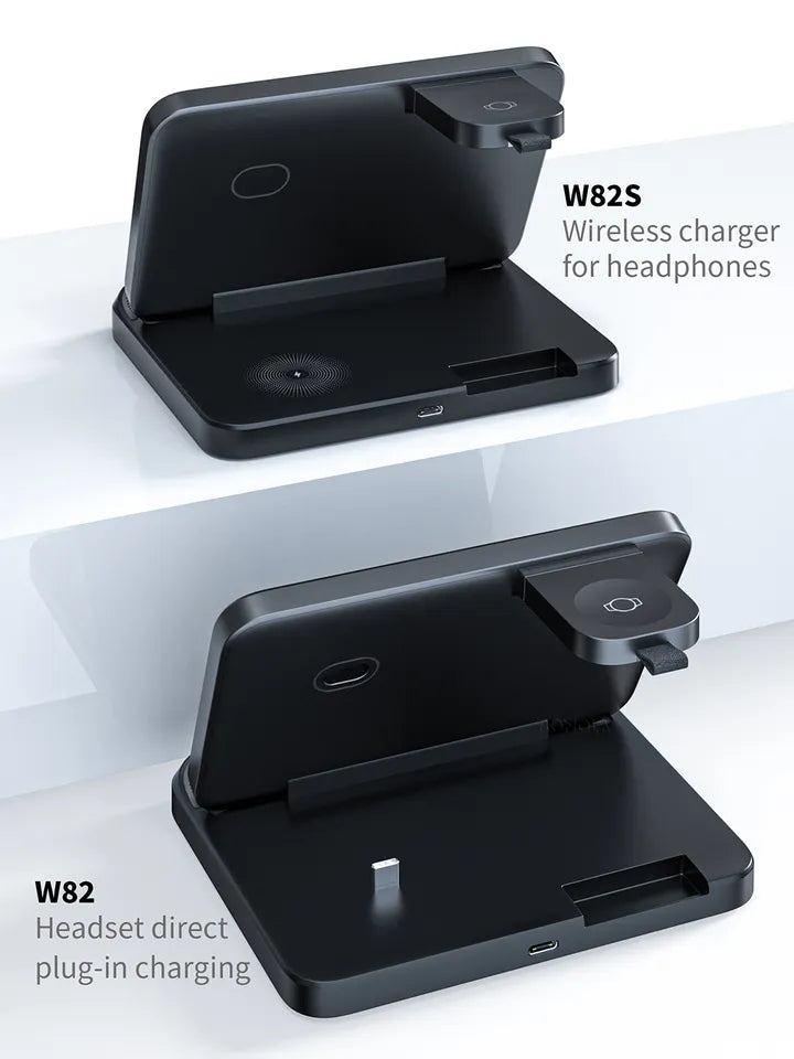 Foldable 3-in-1 wireless magnetic fast charger for Z Fold & Flip Samsung smart watch and Samsung tablet-Black