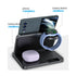Foldable 3-in-1 wireless magnetic fast charger for Z Fold & Flip Samsung smart watch and Samsung tablet-Black