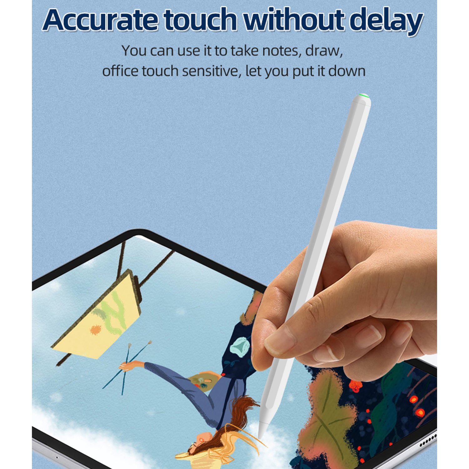 Wireless Charging Stylus Pen for iPad, Active iPad Pencil 2nd Generation with Palm Rejection, Tilt Sensitivity Magnetic Stylus for Apple iPad Pro 11/12.9 Inch,iPad Air 4th/5th Gen,iPad Mini 6th Gen-White