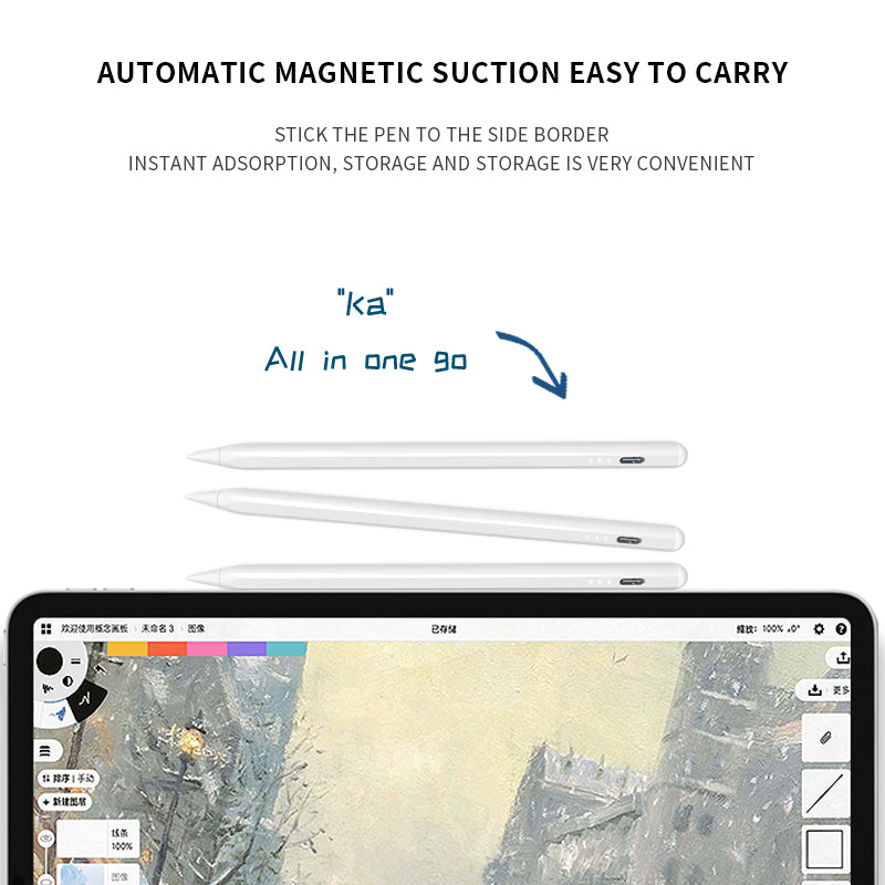 Faster Charging Stylus Pen For iPad, Magnetic Pencil for iPad in 2018-2022 with Palm Rejection, for iPad Pro 11/12.9 inches, iPad Air 5th/4th/3rd, iPad 9th/8th/7th/6th, iPad Mini 6th/5th-White