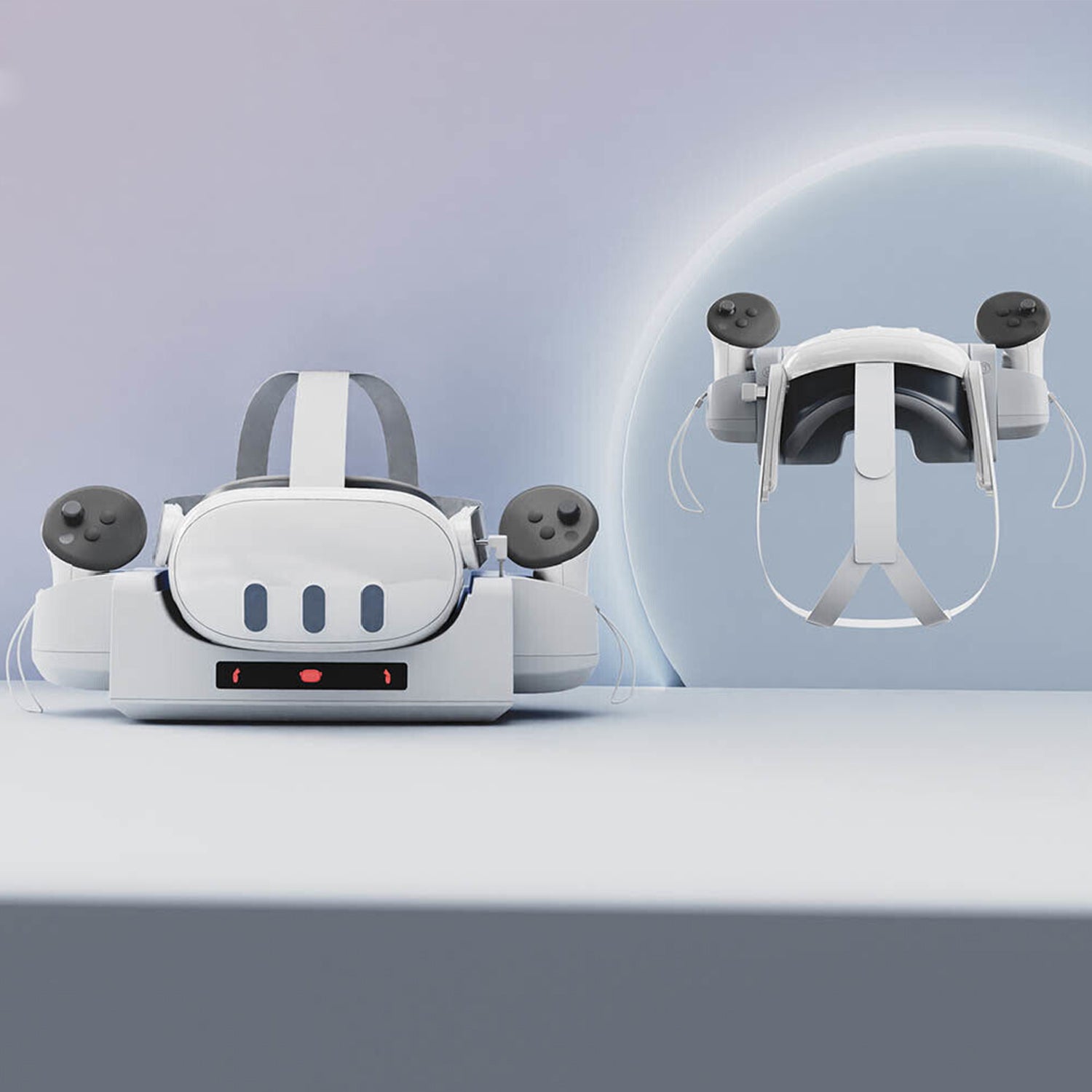 Wall/desktop Charging Base Accessory for Meta Quest 3 VR Glasses and Controller-White