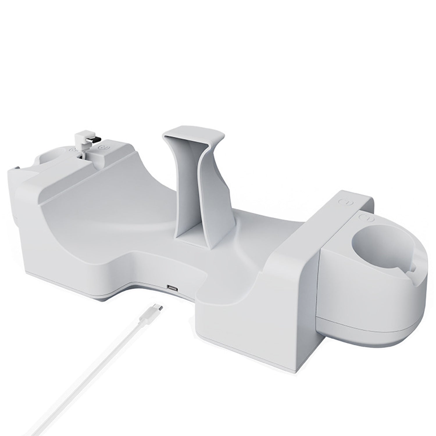 Wall/desktop Charging Base Accessory for Meta Quest 3 VR Glasses and Controller-White