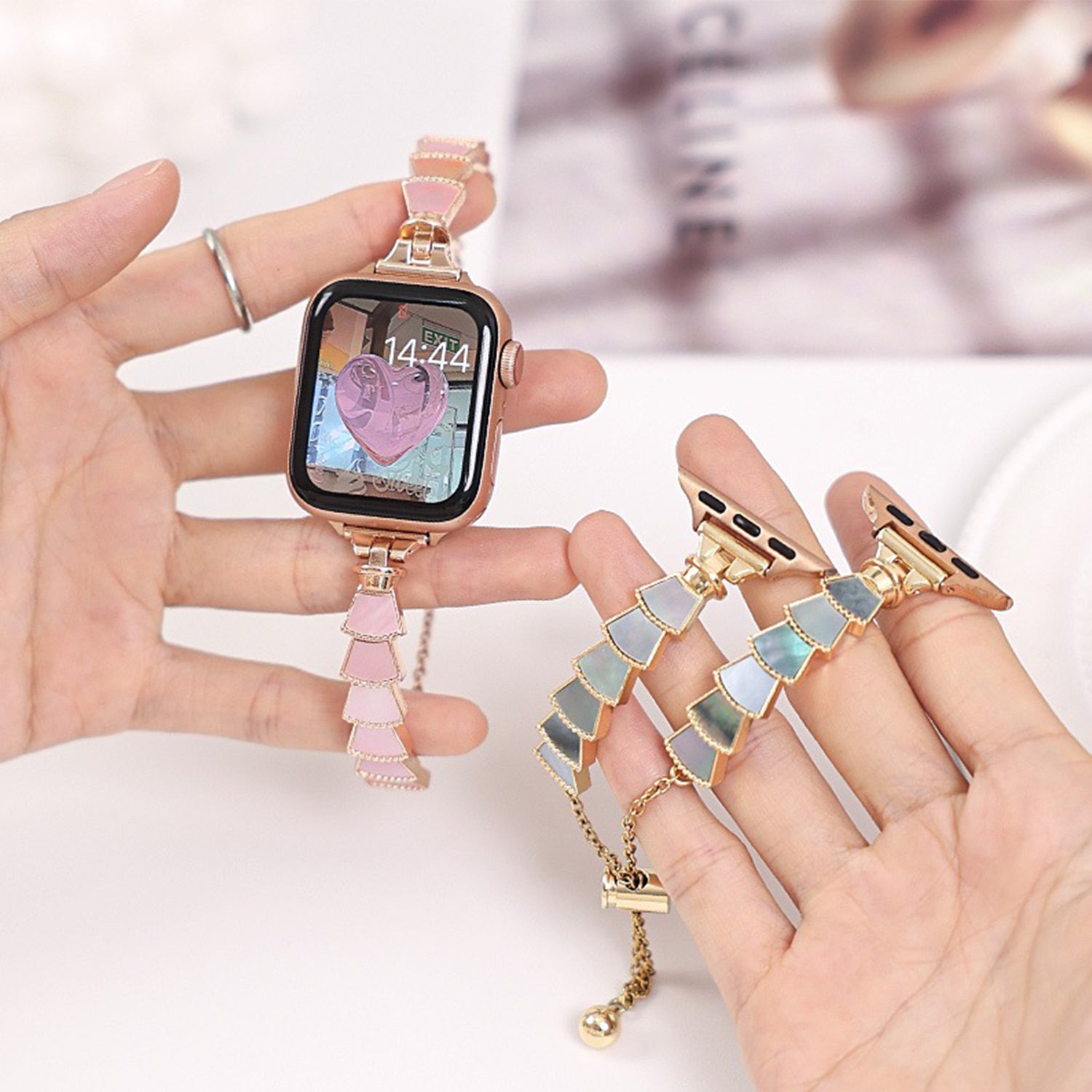 42/44/45/49mm Shell Bracelet For Apple Watch Series 9/SE/7/6/ 5/ 4 /3/ 2/ 1