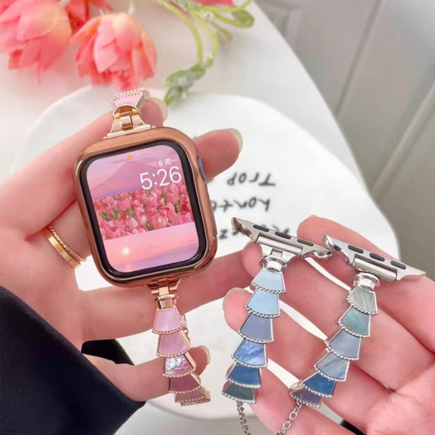 38/40/41mm Shell Bracelet For Apple Watch SE/7/6/ 5/ 4 /3/ 2/ 1