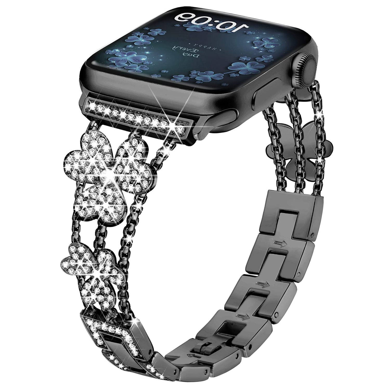 38/40/41mm Apple Watch Clover Set diamonds Metal Strap Series SE/7/6/5/4/3/2/1