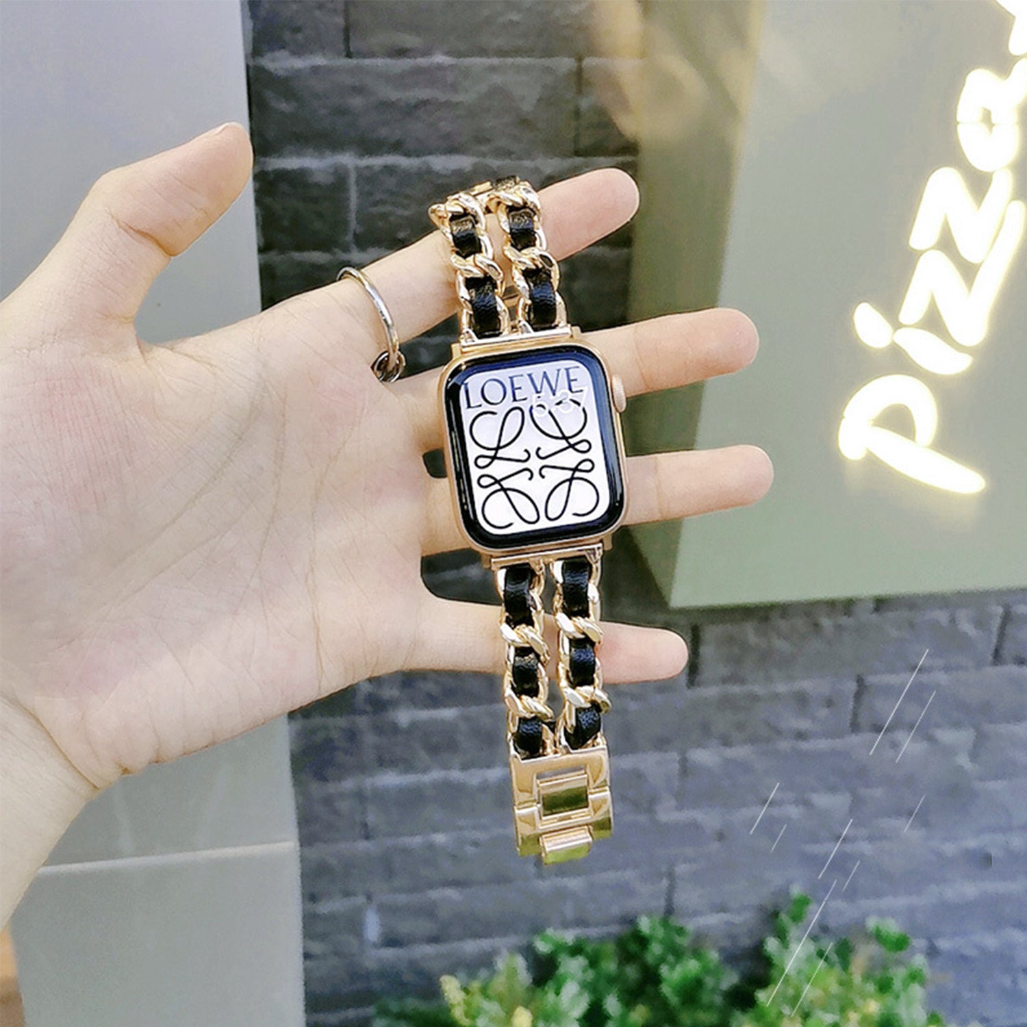 42/44/45mm Apple Watch  Stainless Steel Denim Chain Watch Strap Series 9/SE/7/6/5/4/3/2/1