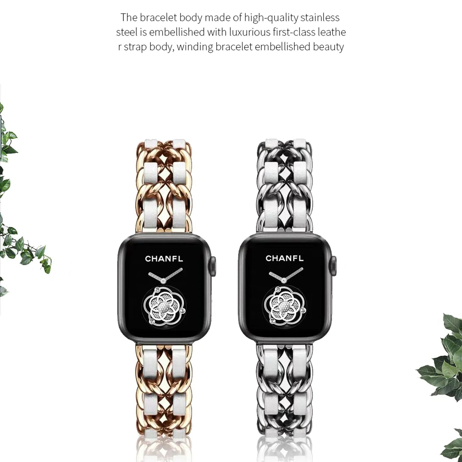 42/44/45mm Apple Watch  Stainless Steel Denim Chain Watch Strap Series 9/SE/7/6/5/4/3/2/1