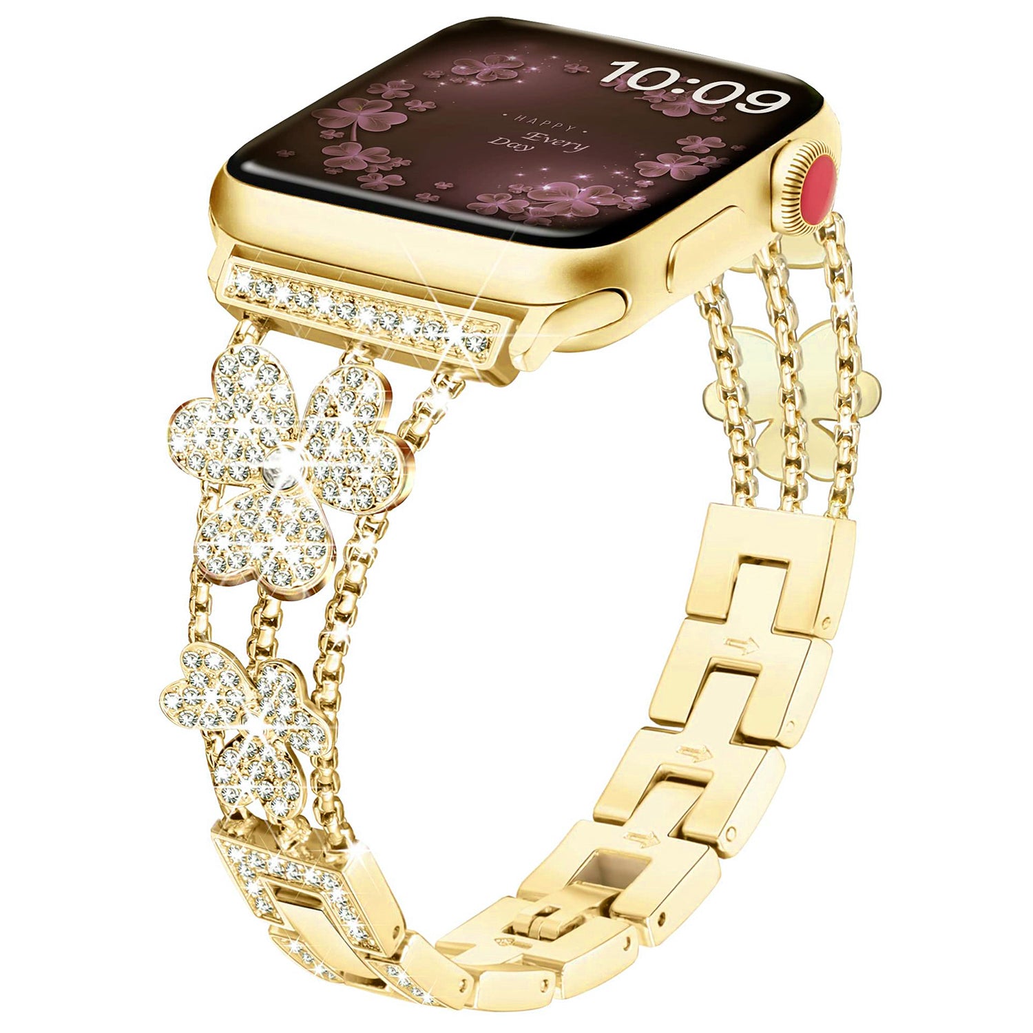 38/40/41mm Apple Watch Clover Set diamonds Metal Strap Series SE/7/6/5/4/3/2/1