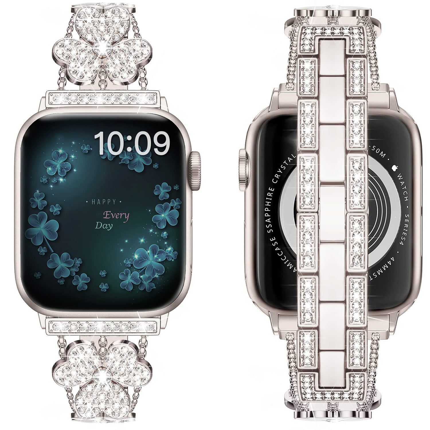 38/40/41mm Apple Watch Clover Set diamonds Metal Strap Series SE/7/6/5/4/3/2/1