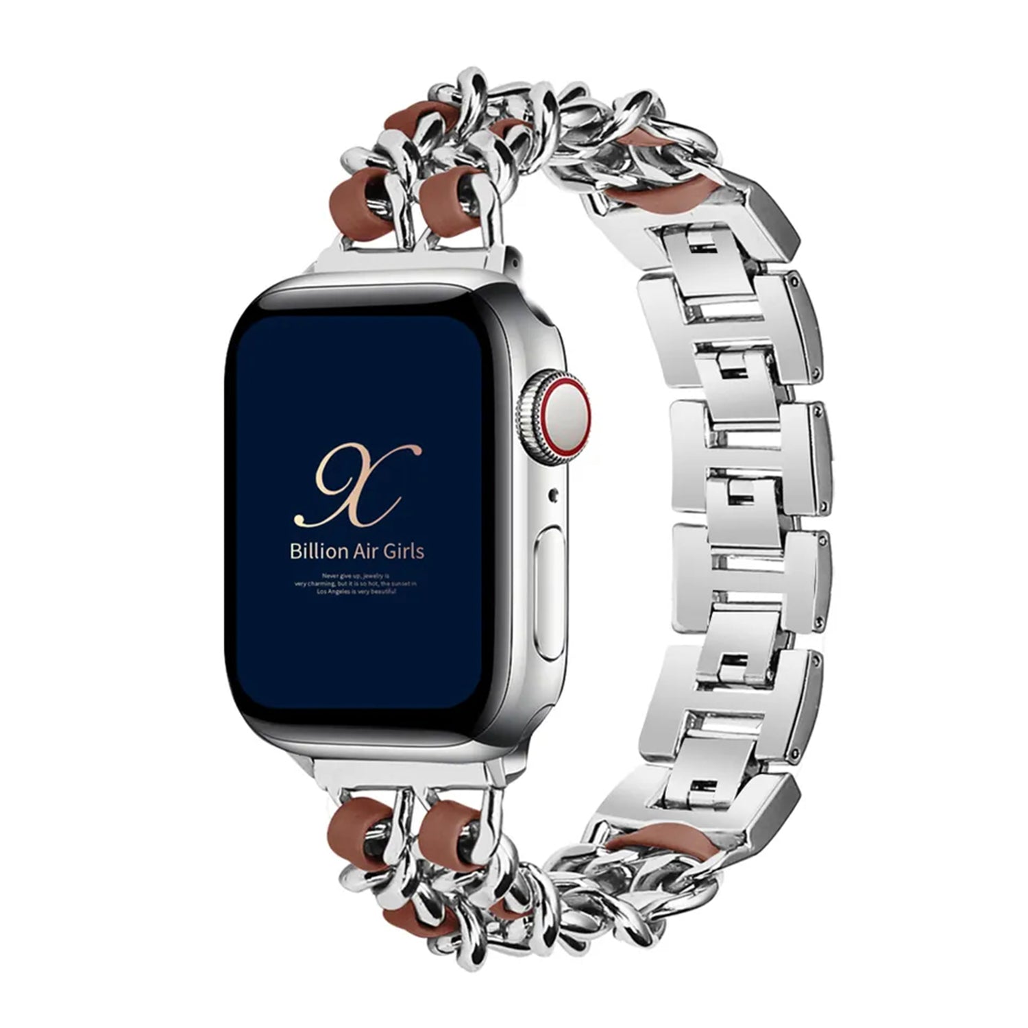 42/44/45mm Apple Watch  Stainless Steel Denim Chain Watch Strap Series 9/SE/7/6/5/4/3/2/1