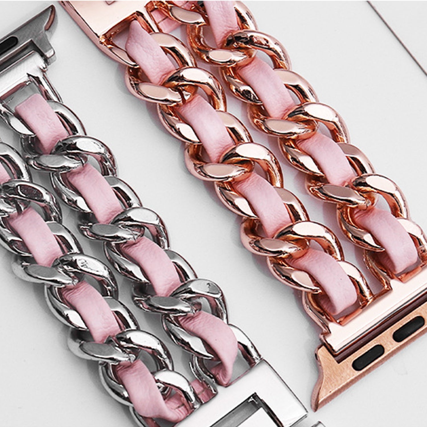 42/44/45mm Apple Watch  Stainless Steel Denim Chain Watch Strap Series 9/SE/7/6/5/4/3/2/1