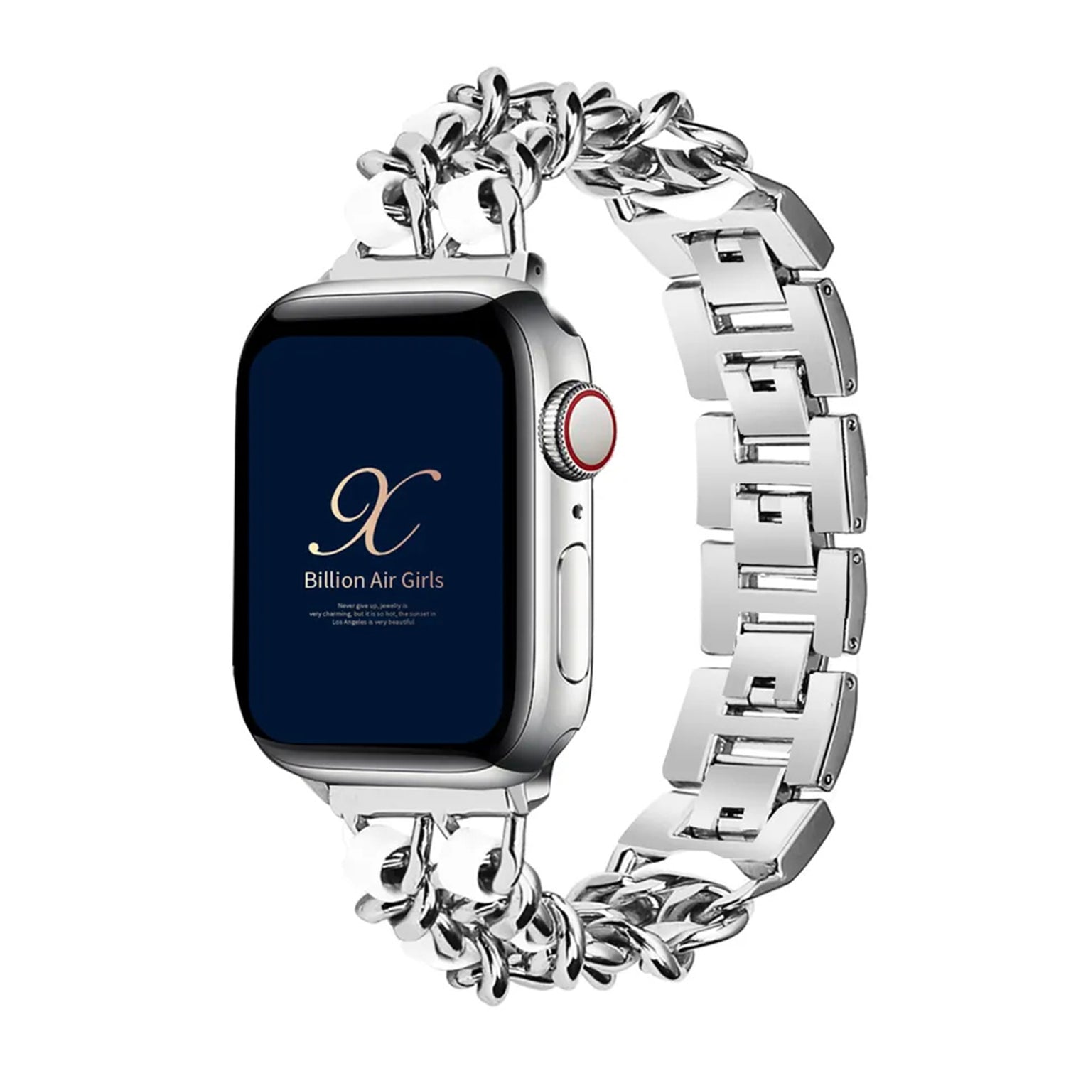 42/44/45mm Apple Watch  Stainless Steel Denim Chain Watch Strap Series 9/SE/7/6/5/4/3/2/1