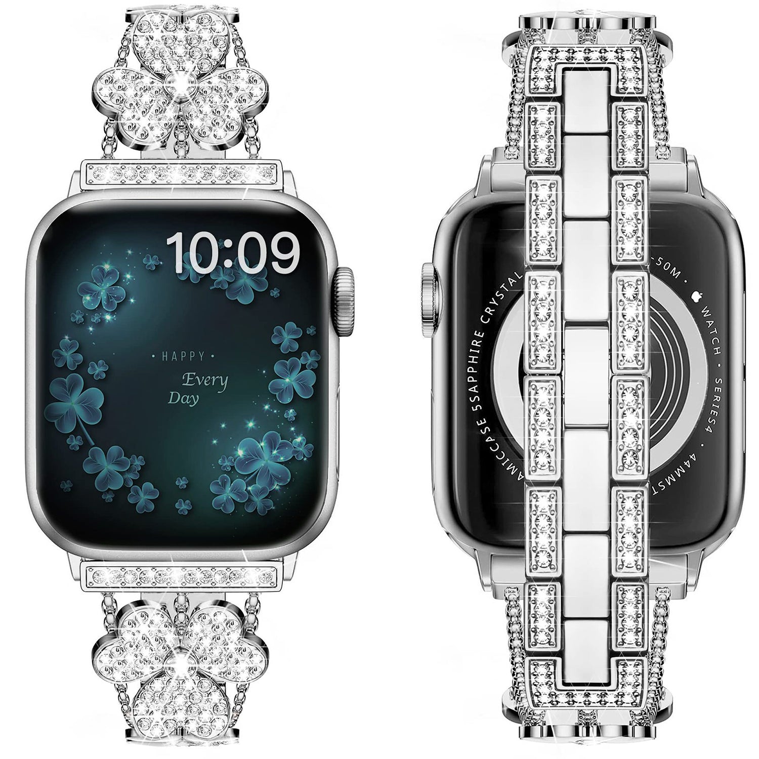 38/40/41mm Apple Watch Clover Set diamonds Metal Strap Series SE/7/6/5/4/3/2/1