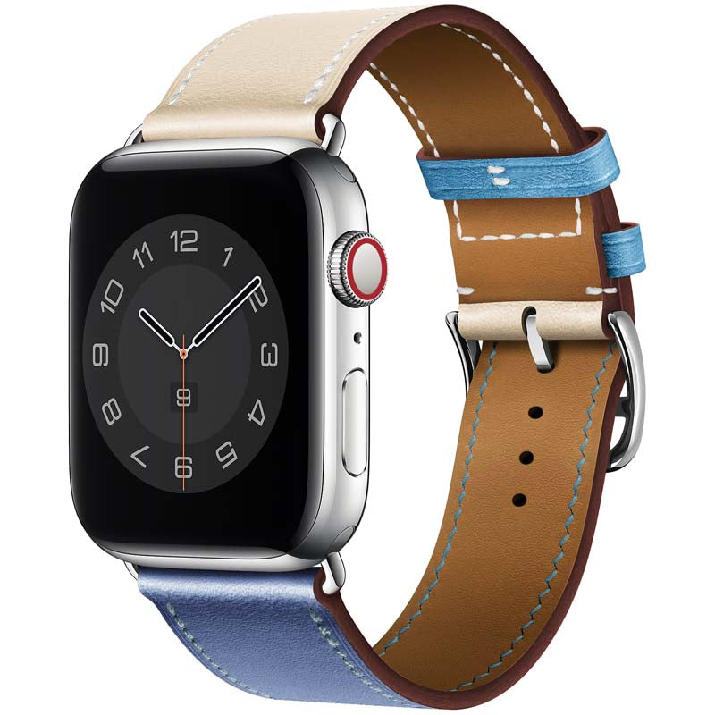42/44/45/49 mm Color series leather strap suitable for Apple watch8/7/6/SE/5/4/3/2/1